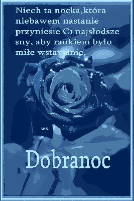 Tęczowa róża z życzeniami na Dobranoc